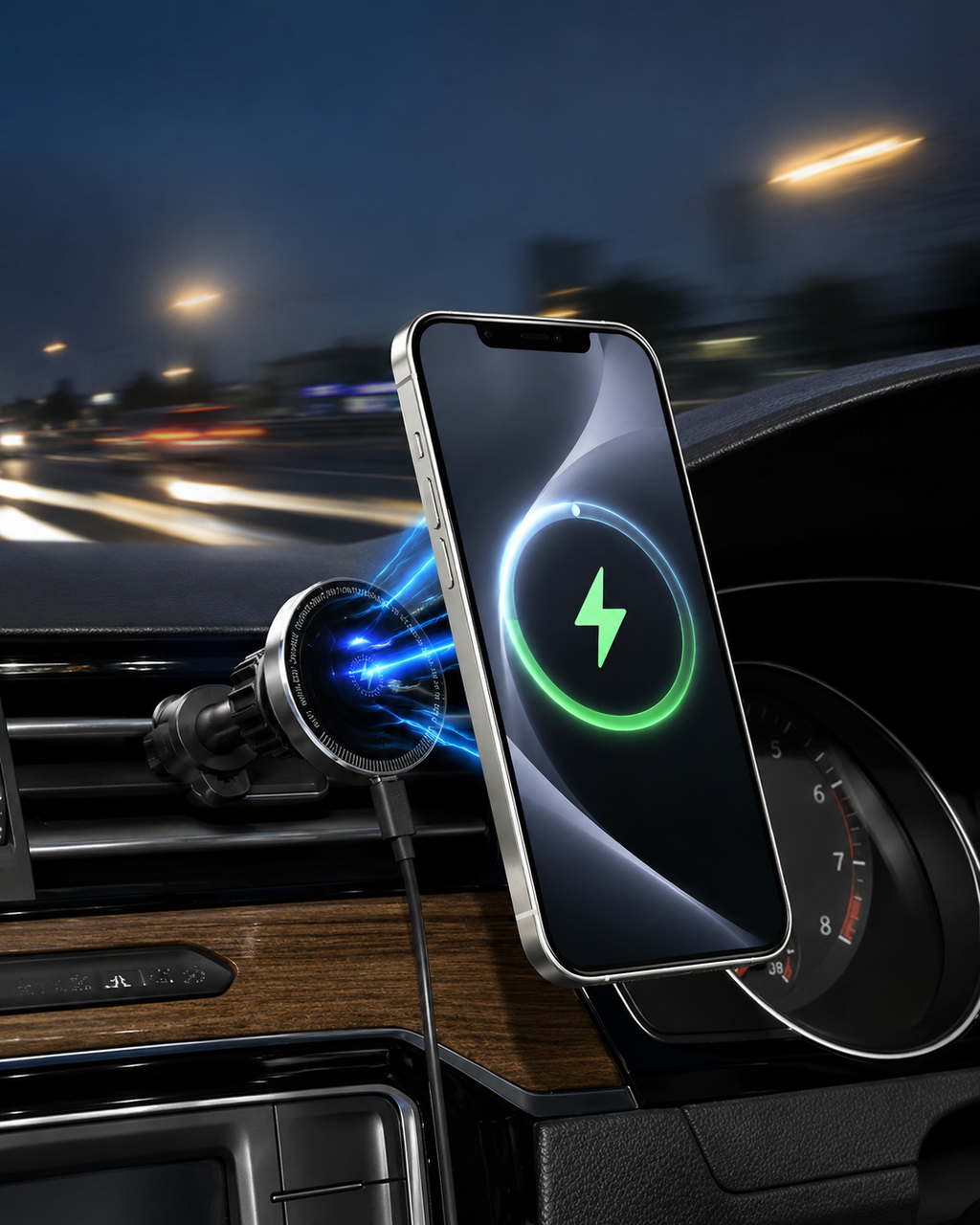 Magnetic Wireless Charger 15W Air Vent | מטען מגנטי אלחוטי 15W לפתח מזגן