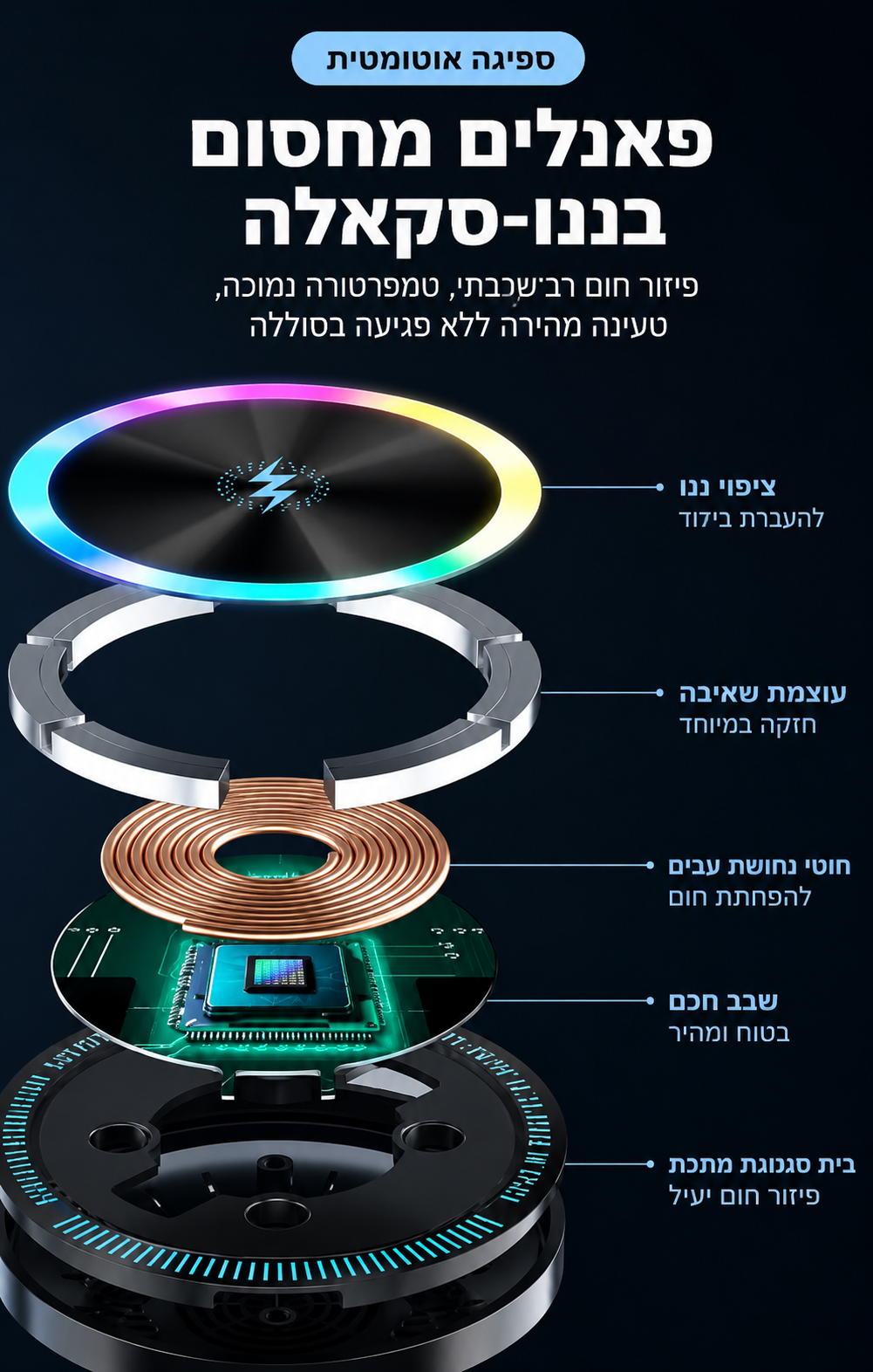Magnetic Wireless Car Charger 15W | מטען מגנטי אלחוטי 15W לרכב