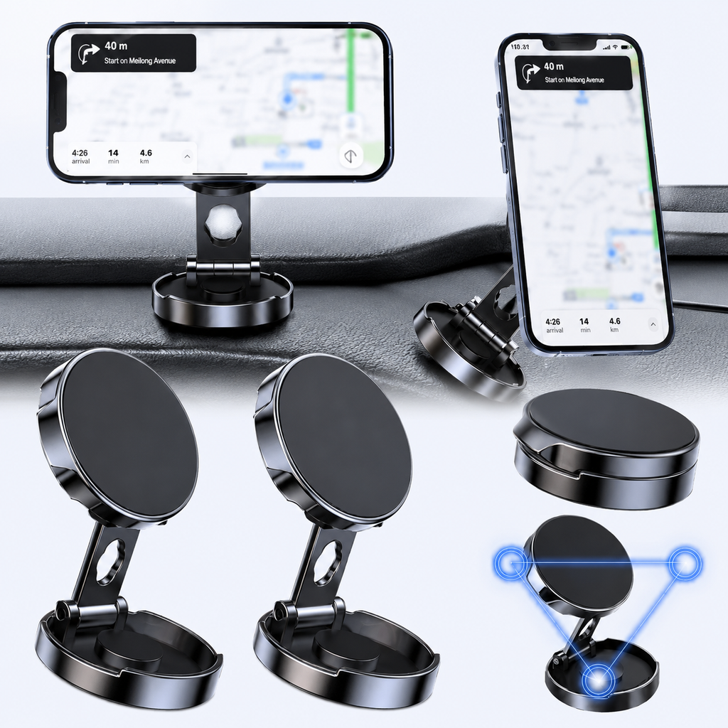 Foldable Magnetic Car Phone Holder | מעמד טלפון מגנטי מתקפל לרכב