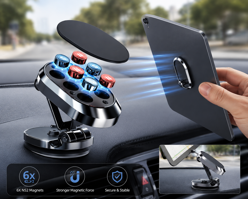 Foldable Magnetic Car Phone Holder 360° | מעמד טלפון מגנטי מתקפל 360°