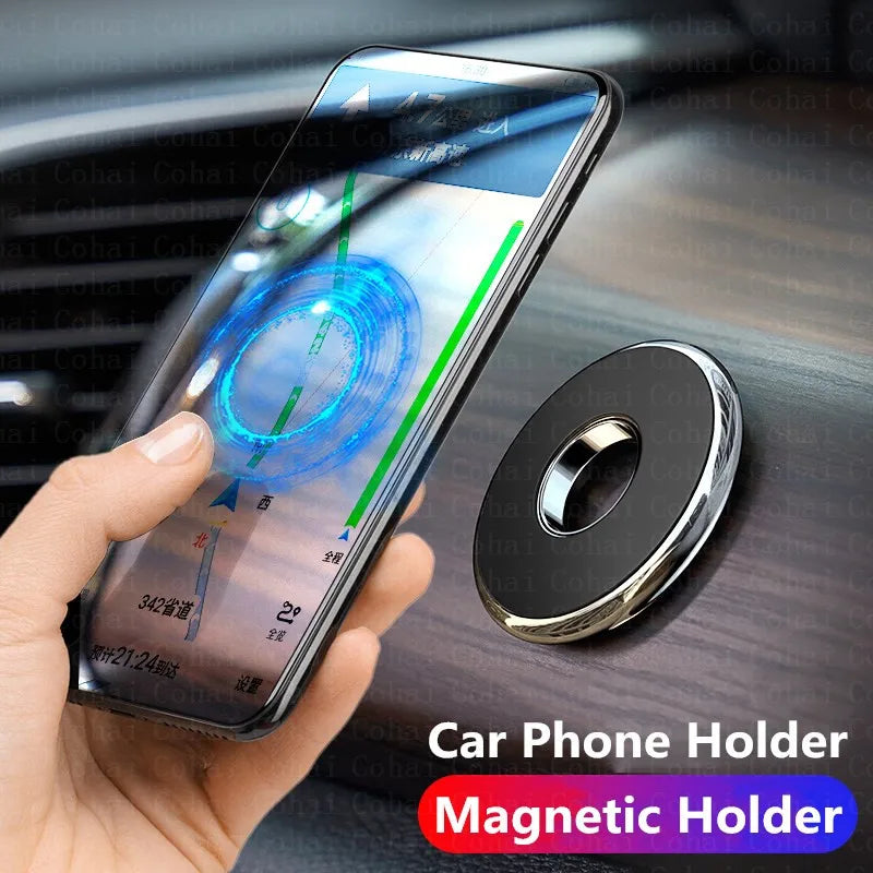 Mini Round Magnetic Car Phone Holder Dashboard | מעמד טלפון עיגולי מיני לדשפד