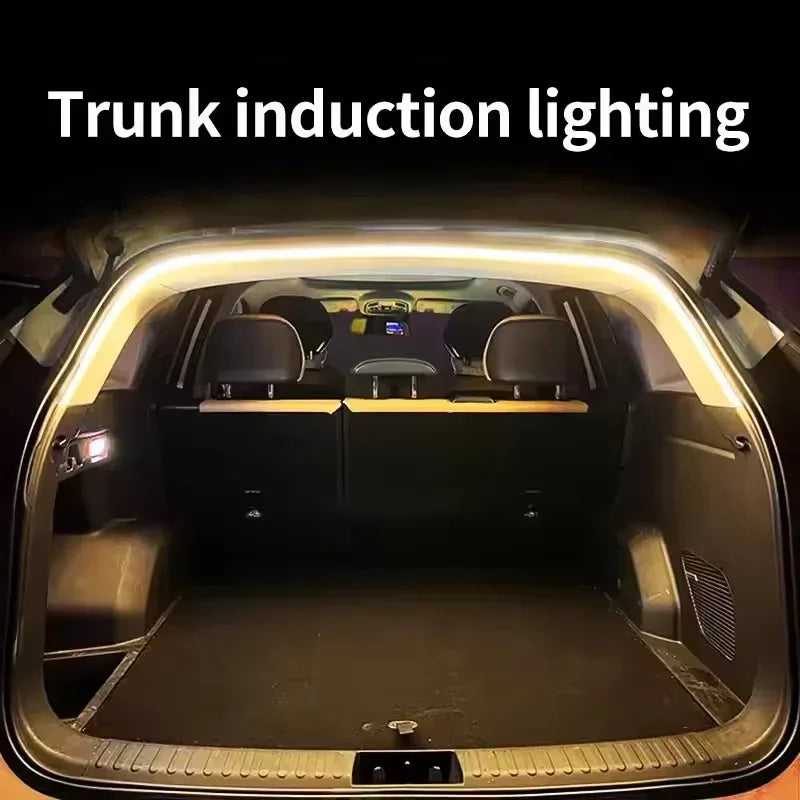 Car Trunk LED Light Strip – High Brightness Automatic Sensor Tailgate Ambient Lighting (Wiring-Free)