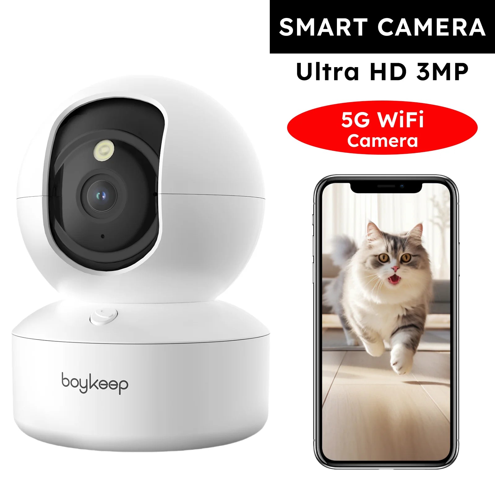 Smart WiFi Baby & Pet Camera 2K 360° | מצלמת תינוקות/חיות חכמה 2K 360°