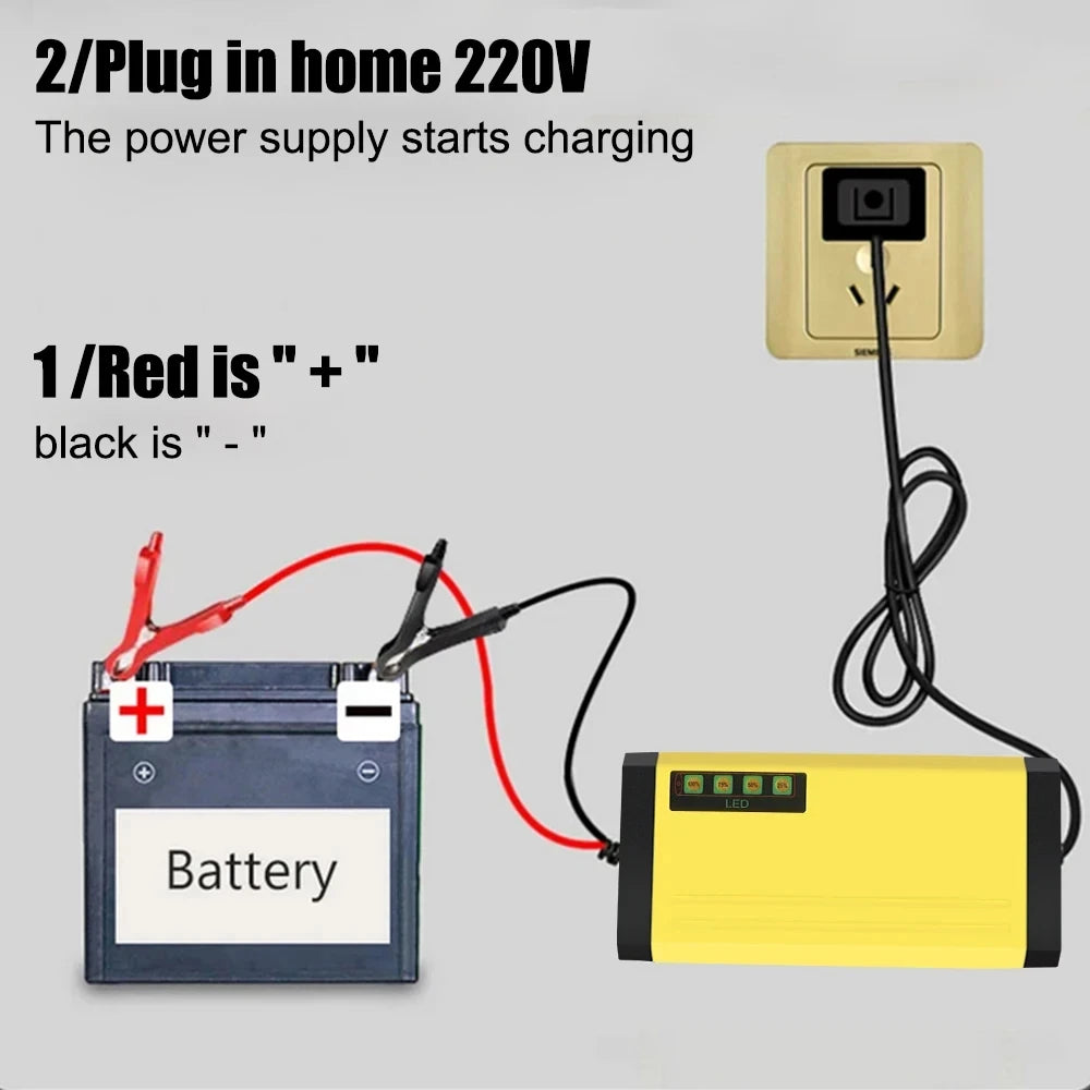 Car Battery Charger 12V 2A 220V Power Puls Repair Charger