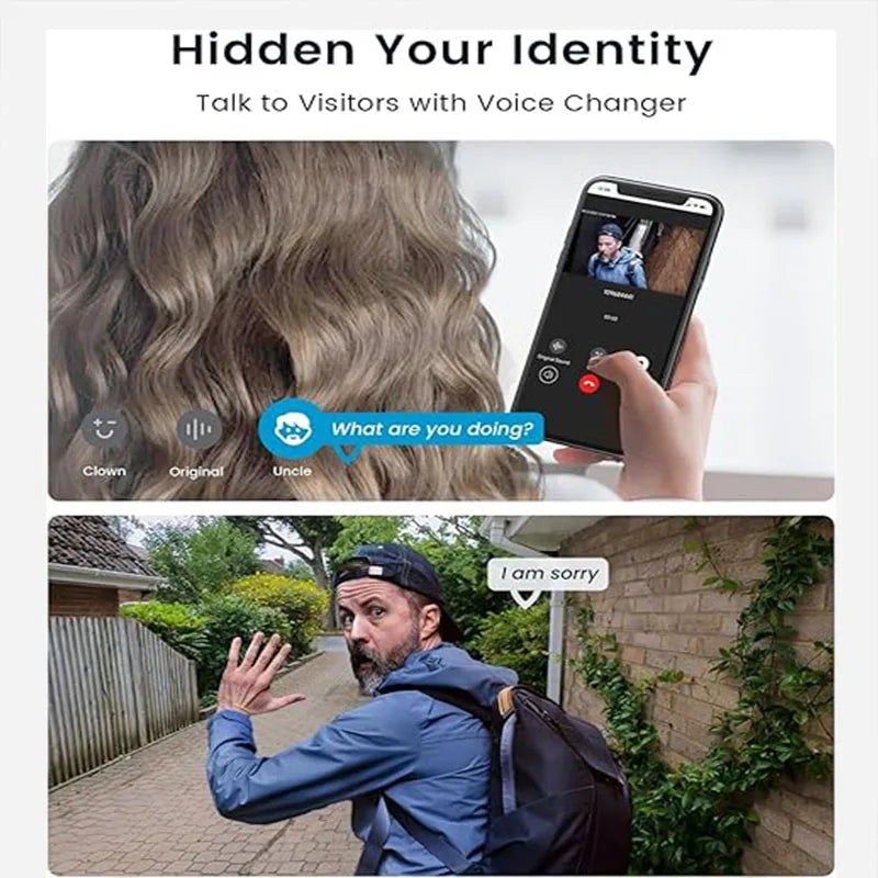 Wireless Video Doorbell 2K AI Motion Detection | דלתון חכם אלחוטי 2K זיהוי AI