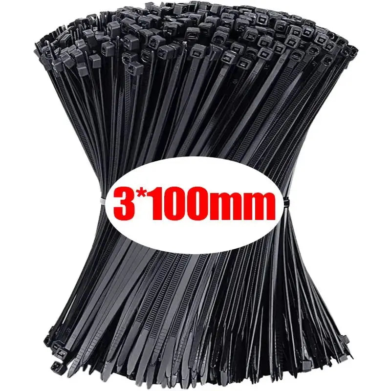 Nylon Cable Ties Set – 100/1000pcs Self-Locking Zip Ties for Home & Office Wiring