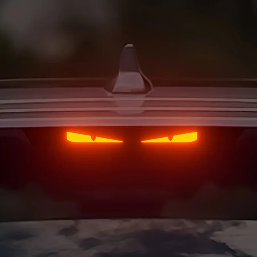 Monster Eyes Car Rear Light Sticker – Devil Eyes Tail Light Decal (Carbon Fiber Style)