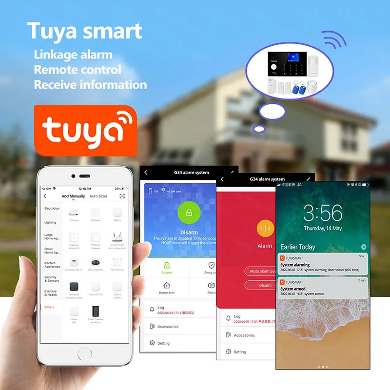 Smart WiFi GSM Home Alarm System Tuya | מערכת אזעקה ביתית WiFi GSM חכמה