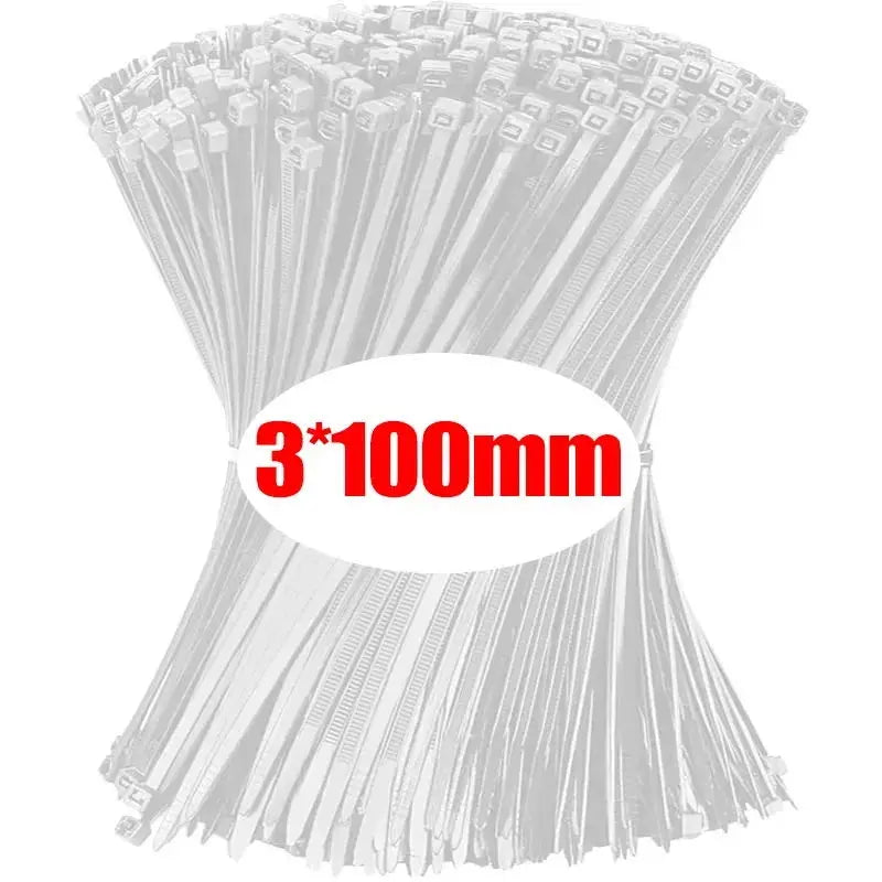 Nylon Cable Ties Set – 100/1000pcs Self-Locking Zip Ties for Home & Office Wiring