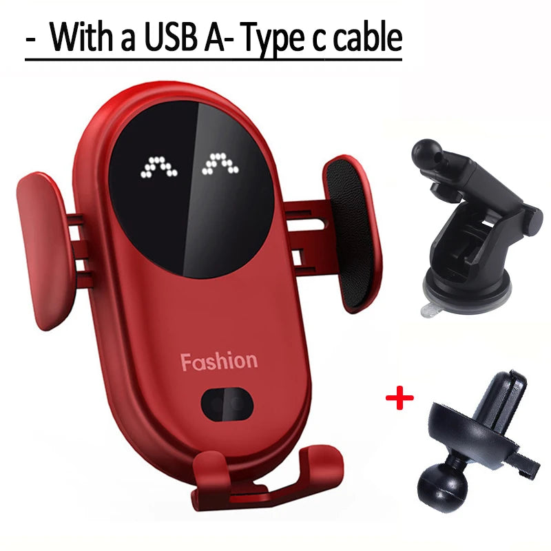 Wireless Car Charger Mount – Air Vent Phone Holder with Infrared Auto-Clamp Fast Charging