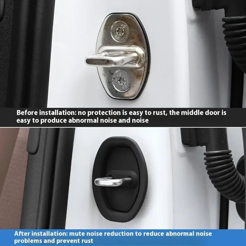 4PCS Car Door Lock Rubber Protector – Anti-Collision Shock Absorption Pads for GM Vehicles