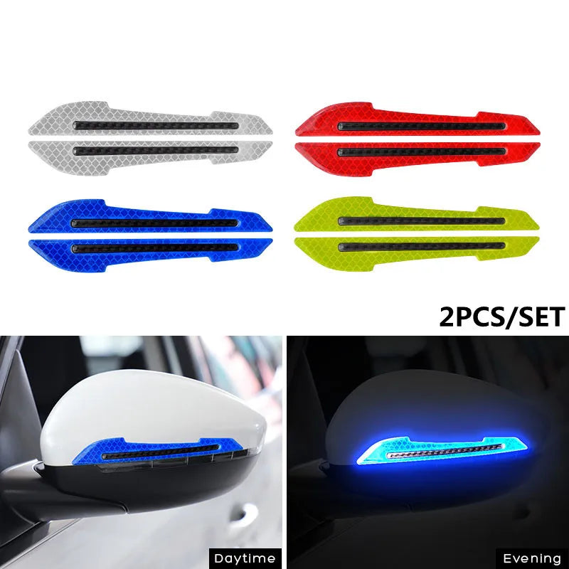 Car Wheel Hub Reflective Strips – Door Handle Safety Warning Stickers for Auto Exterior