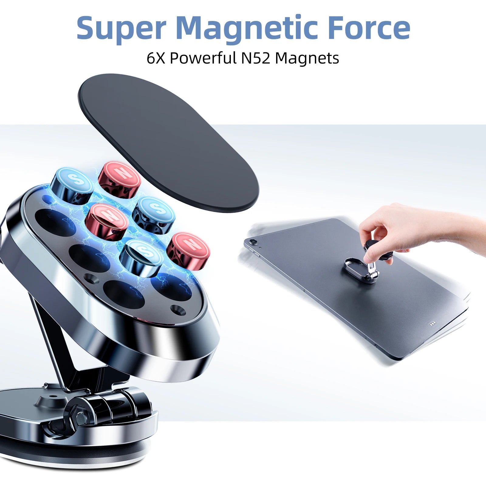 Foldable Magnetic Car Phone Holder Dashboard 360° | מעמד טלפון מתקפל לדשפד 360°