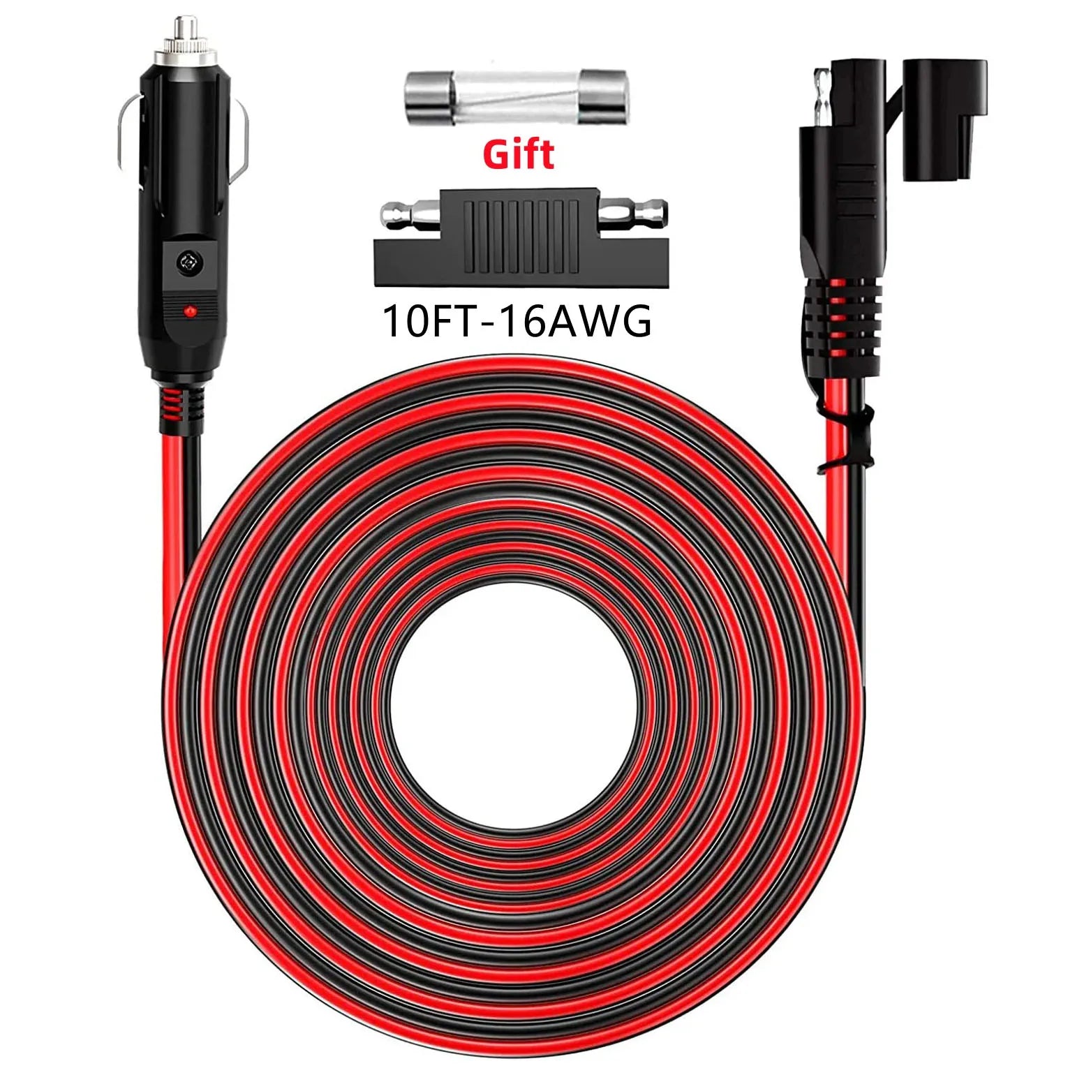 Car male plug cigarette lighter socket adapter power cord crocodile clip 12/24V male plug adapter power cord extender
