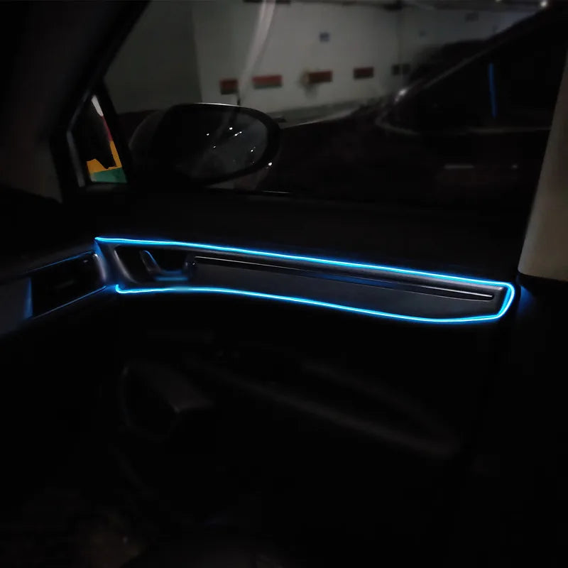 Car Interior LED Neon Strip – EL Wire Ambient Light (1M/3M/5M USB Flexible Decorative Lamp)