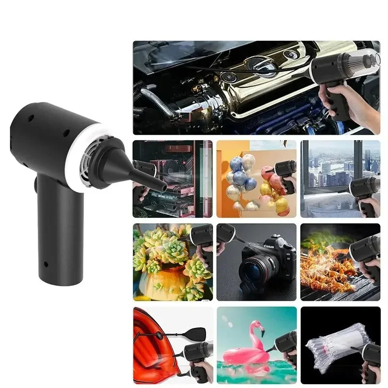 9000Pa Wireless Car Vacuum Cleaner – Portable Wet & Dry USB Rechargeable Cleaner