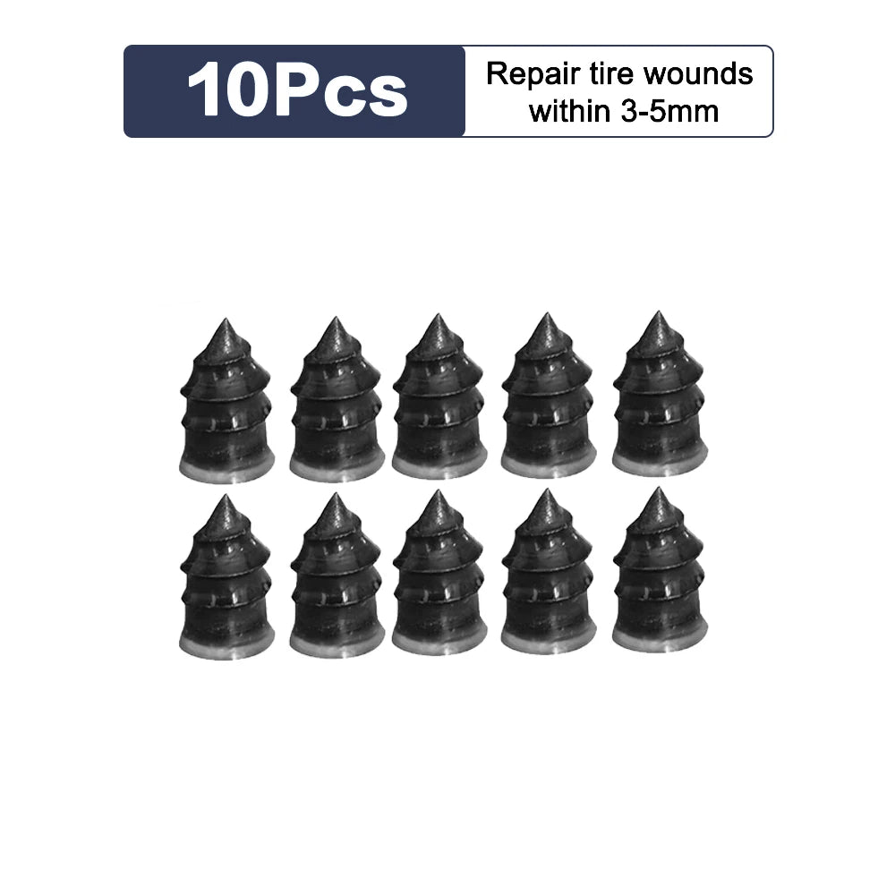 Car Tire Repair Rubber Nail Kit – Universal Tubeless Puncture Repair Set (10/30 pcs)