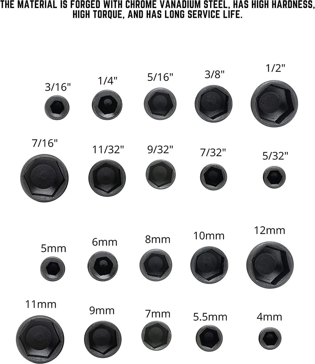 9pcs Hex Socket Nut Driver Set – 5mm to 13mm Screwdriver Bit & Socket Wrench Kit