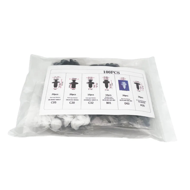 Car Body Fastener Clip Kit – Push Retainer Pins for Bumper, Door & Trim Panels (50/100 pcs)