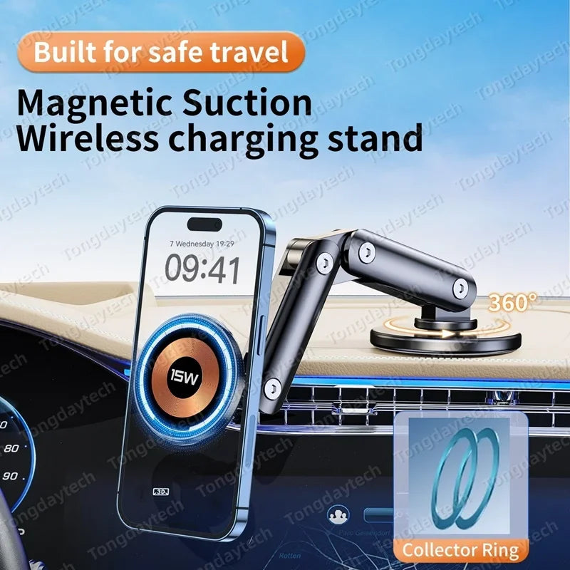 Magnetic Car Charger Holder 15W 360° | מטען מגנטי לרכב 15W סיבוב 360°