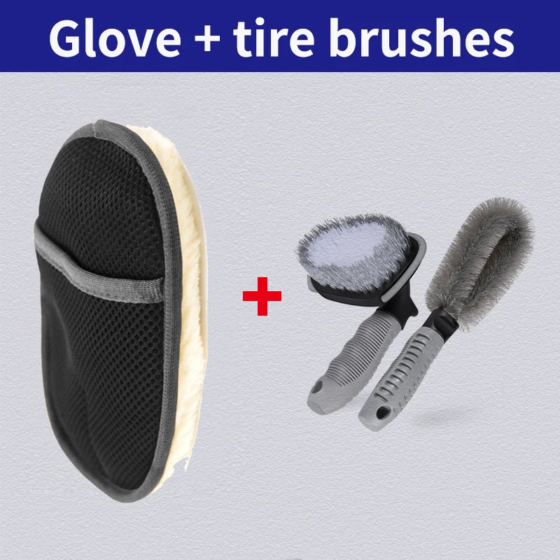 Ultra Soft Wool Car Wash Gloves – Scratch-Free Car & Motorcycle Cleaning Mitt
