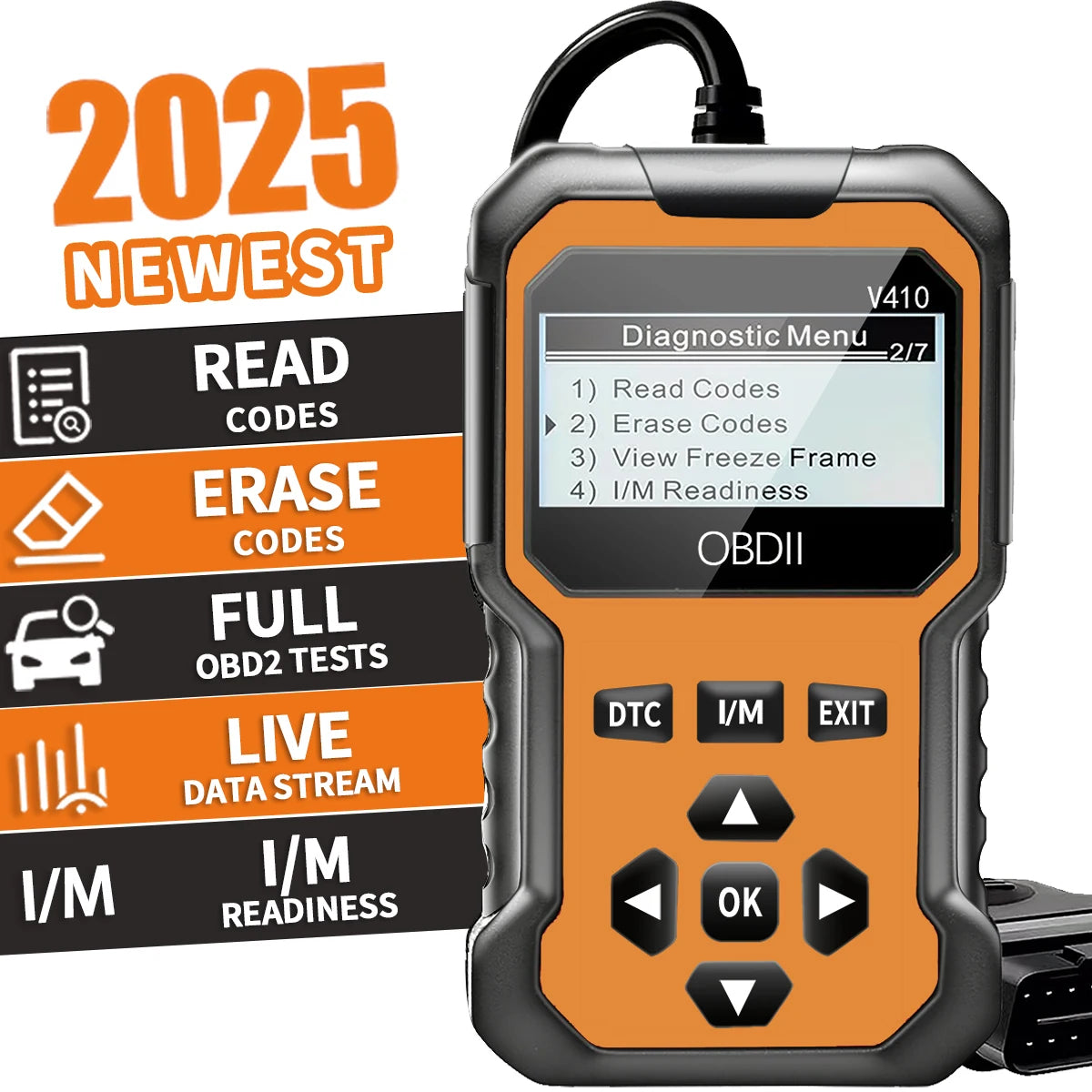 OBD2 Car Diagnostic Scanner – Engine Fault Code Reader for All OBD II Vehicles (1996+)