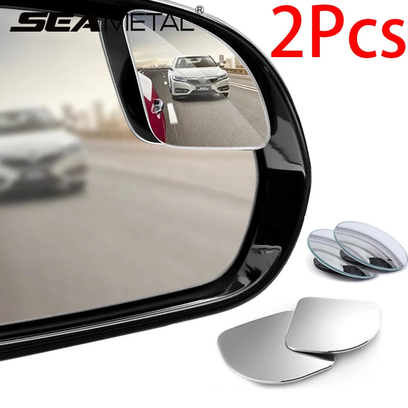 SEAMETAL 2PCS Car Blind Spot Mirror – Wide Angle Convex Rearview Auxiliary Mirrors HD Safety Upgrade