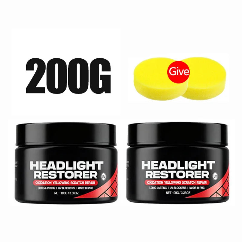 Car Headlight Restoration Kit – Removes Yellowing, Fogging & Oxidation Polish