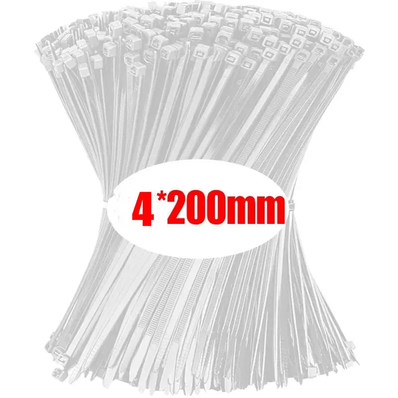 Nylon Cable Ties Set – 100/1000pcs Self-Locking Zip Ties for Home & Office Wiring