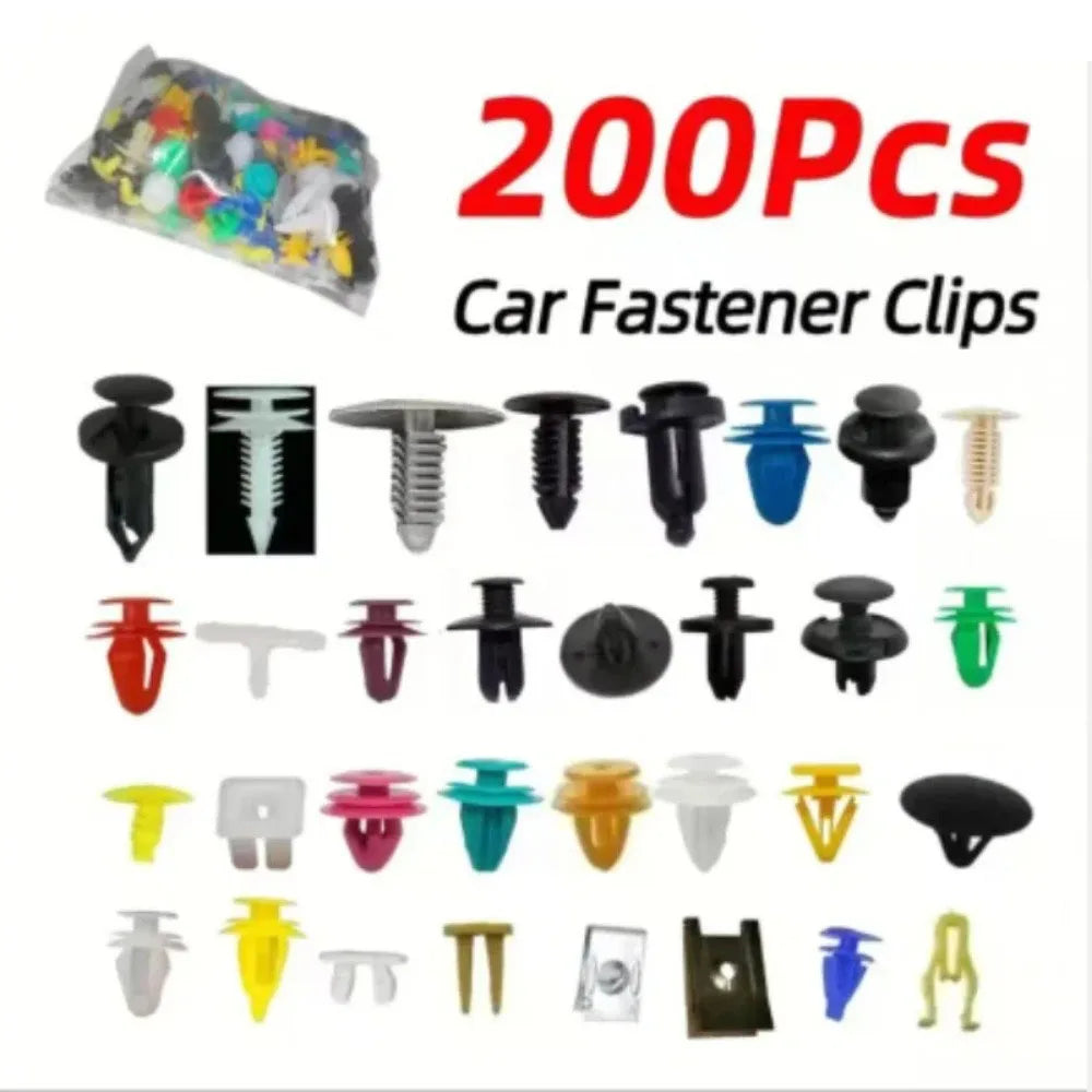 Universal Car Fastener Clips Kit – 100/200/500pcs Mixed Bumper & Door Trim Rivets (30 Types)
