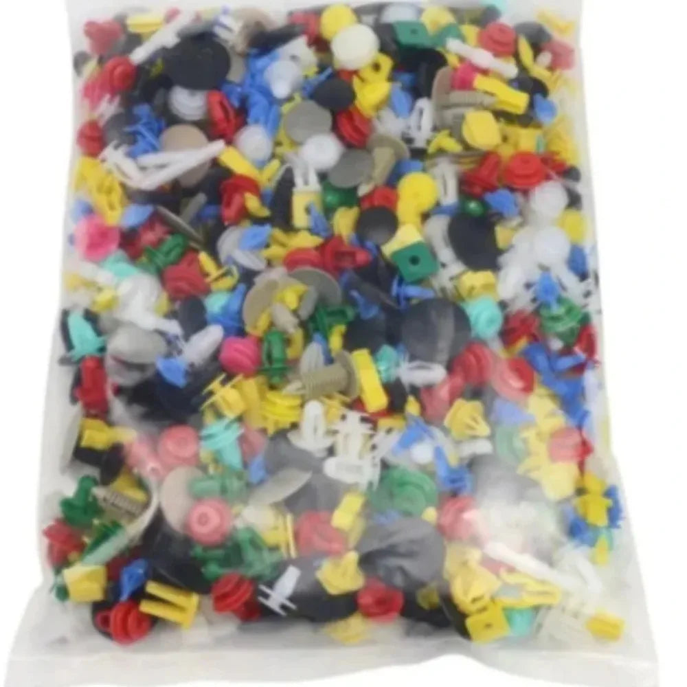 Universal Car Fastener Clips Kit – 100/200/500pcs Mixed Bumper & Door Trim Rivets (30 Types)