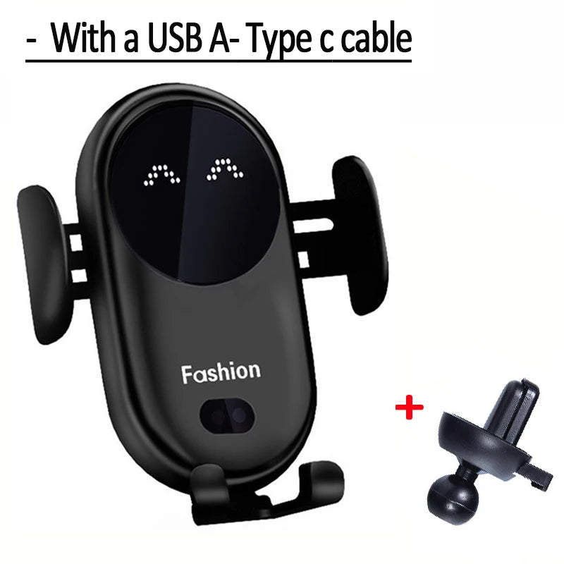Wireless Car Charger Mount – Air Vent Phone Holder with Infrared Auto-Clamp Fast Charging
