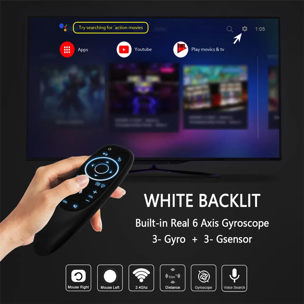 Bluetooth Air Mouse Remote Control 2.4G BT5.0 | שלט אוויר Bluetooth 2.4G לטלוויזיה