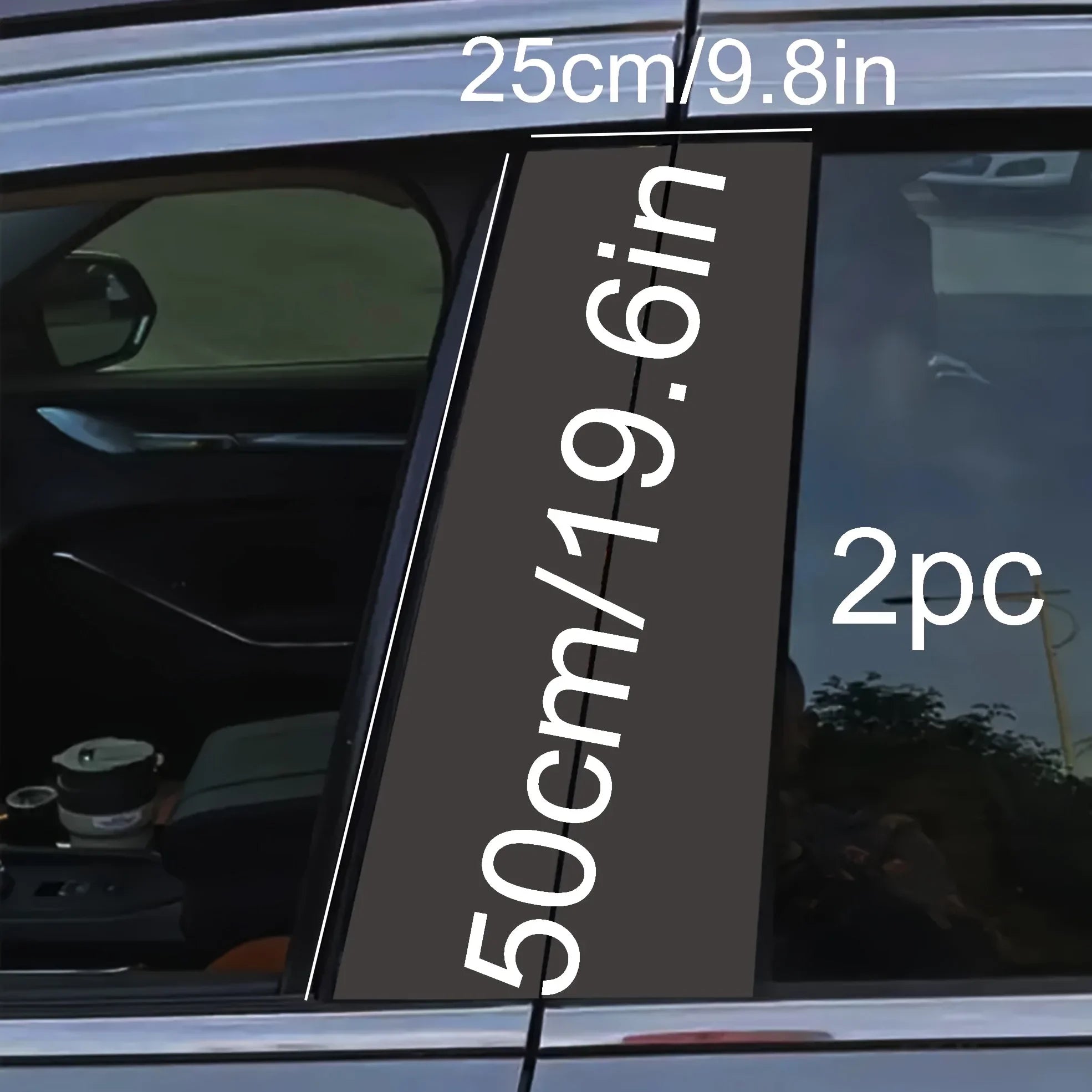 2PCS Car B-Pillar Sticker – Waterproof Sun-Resistant Vinyl Punk Style Car Door Decal