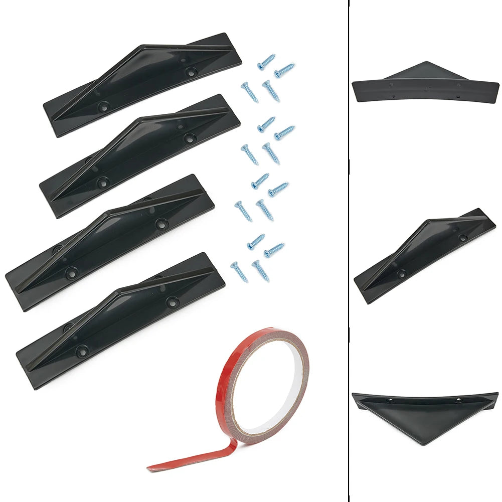 4PCS Car Rear Bumper Lip Splitter – Universal Diffuser Spoiler Scratch Protector Trim Caps