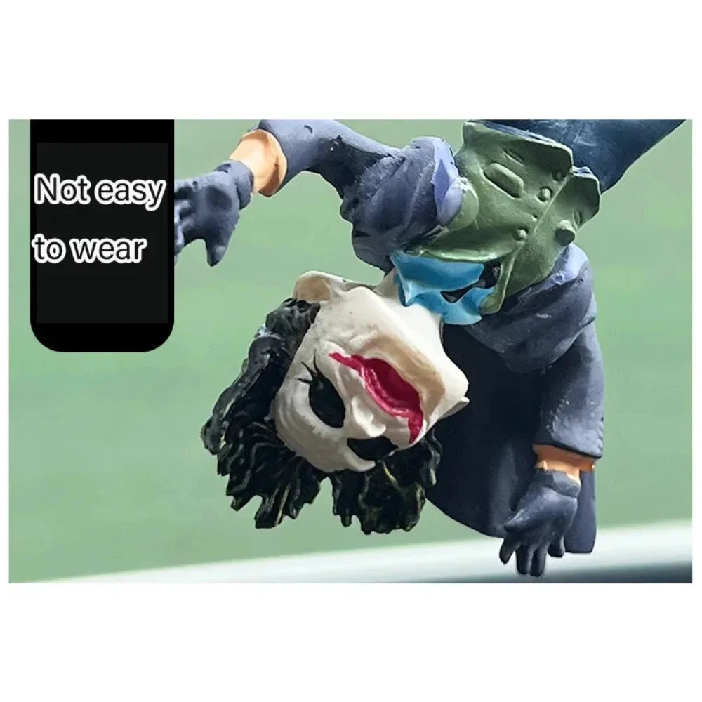 Car Resin Pendant – Cartoon Rearview Mirror Hanging Decoration (Cowhide Style Joker Design)