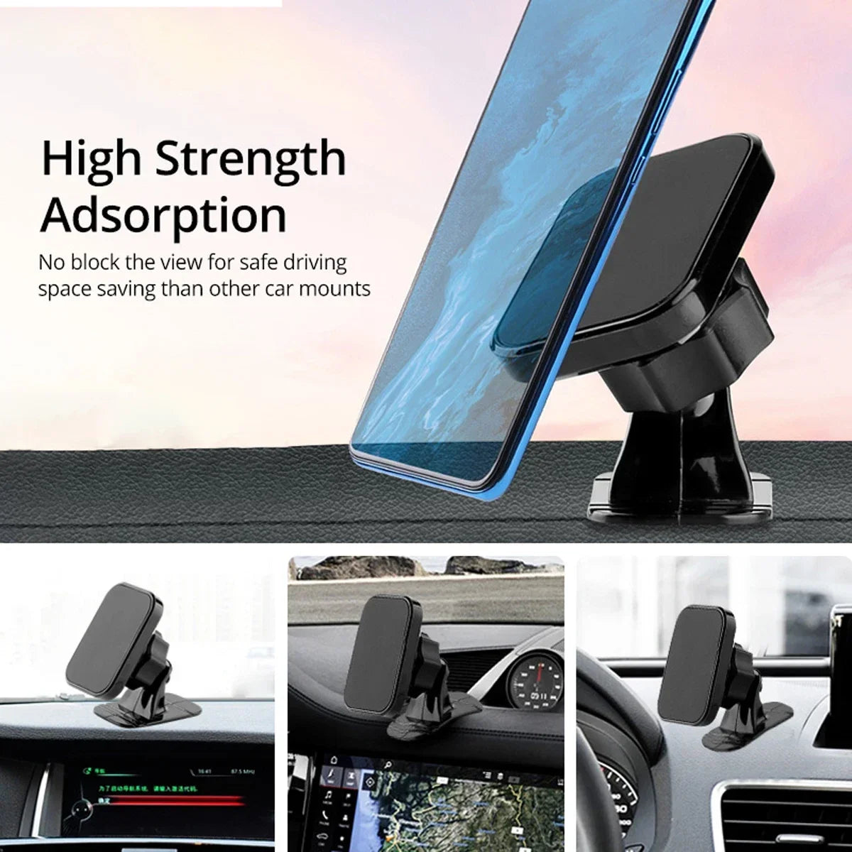 Magnetic Car Phone Holder Air Vent & Dashboard | מעמד טלפון מגנטי למזגן ודשפד