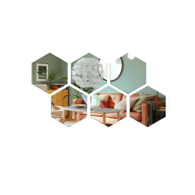 Hexagon Acrylic 3D Mirror Wall Sticker Home Decor