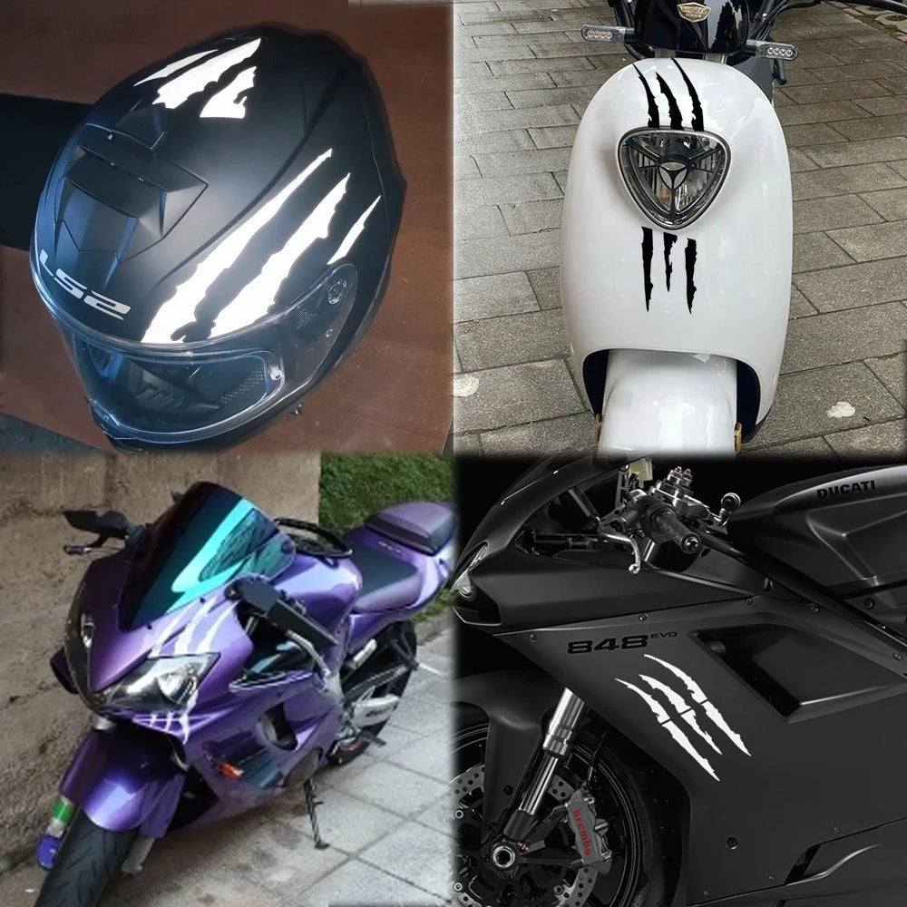 Monster Claw Scratch Sticker – Universal Car & Motorcycle Reflective Waterproof Decal