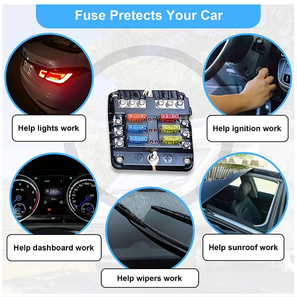 100pcs Car Blade Fuses Set – 2A to 35A Assorted Automotive Fuse Kit for Car/RV/Truck