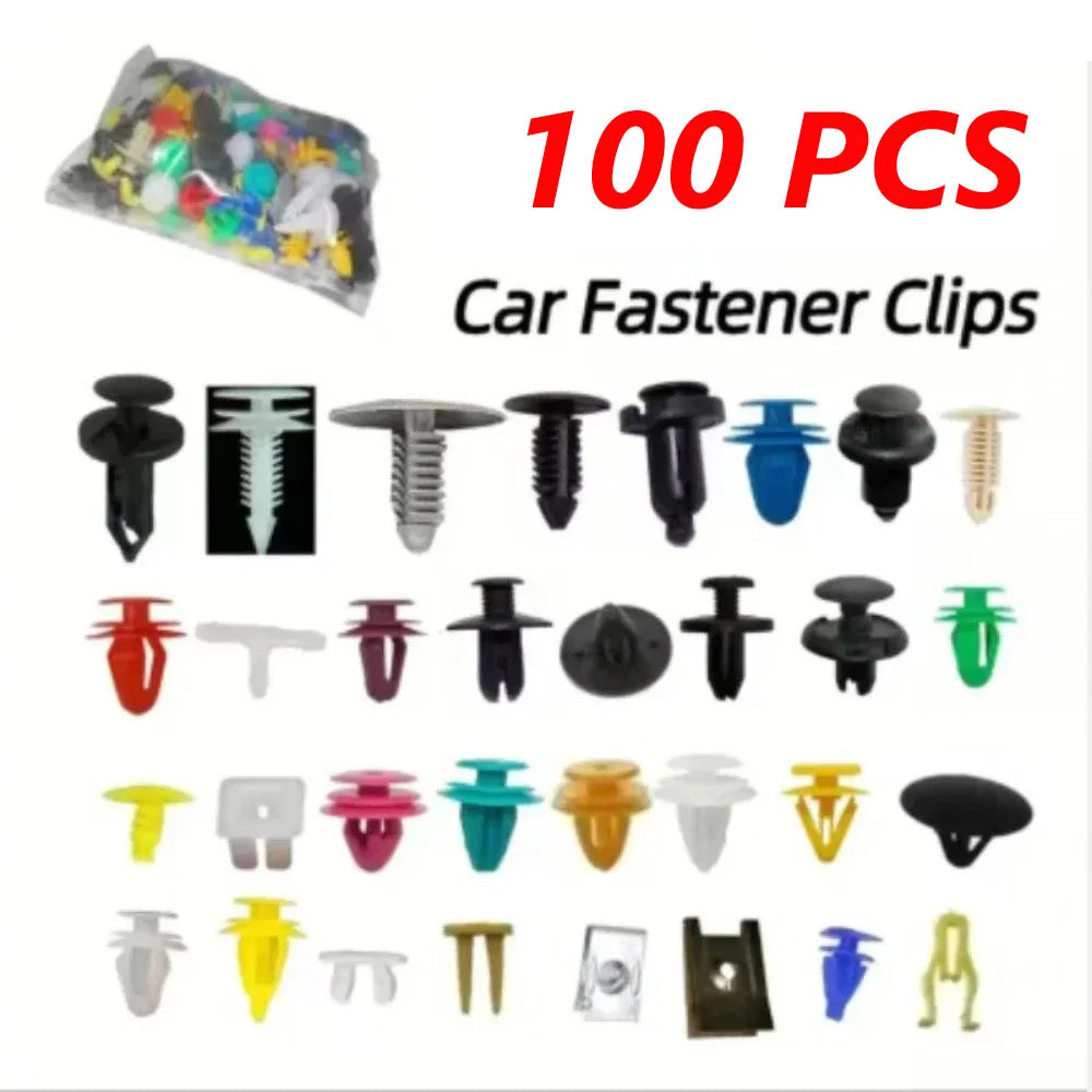 Universal Car Fastener Clips Kit – 100/200/500pcs Mixed Bumper & Door Trim Rivets (30 Types)