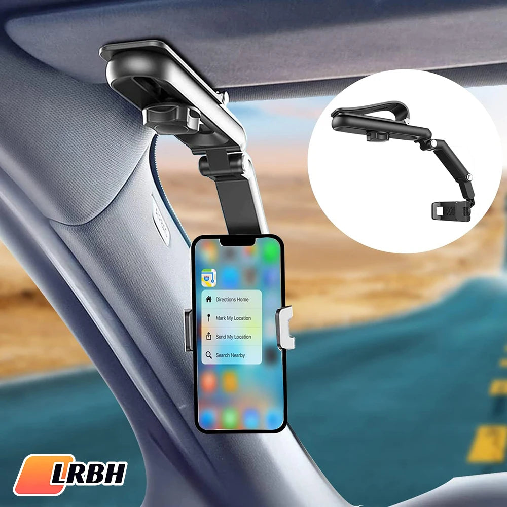 Sun Visor Phone Holder for Car – 360° Rotating Multifunction Clip Mount for iPhone & Android