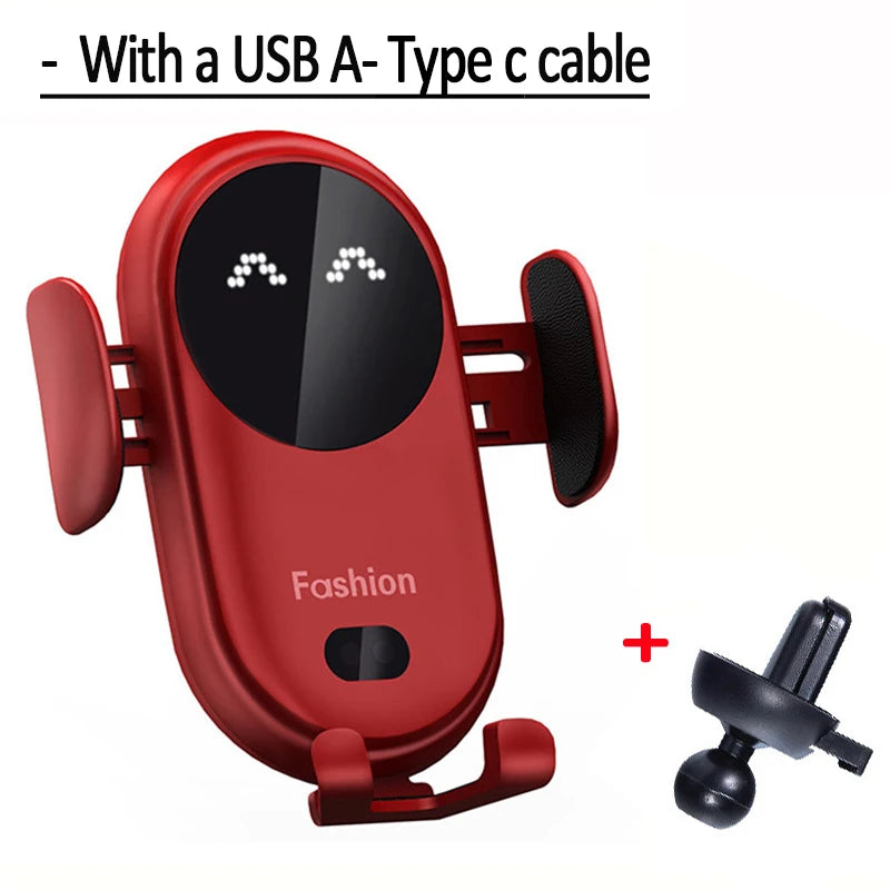 Wireless Car Charger Mount – Air Vent Phone Holder with Infrared Auto-Clamp Fast Charging