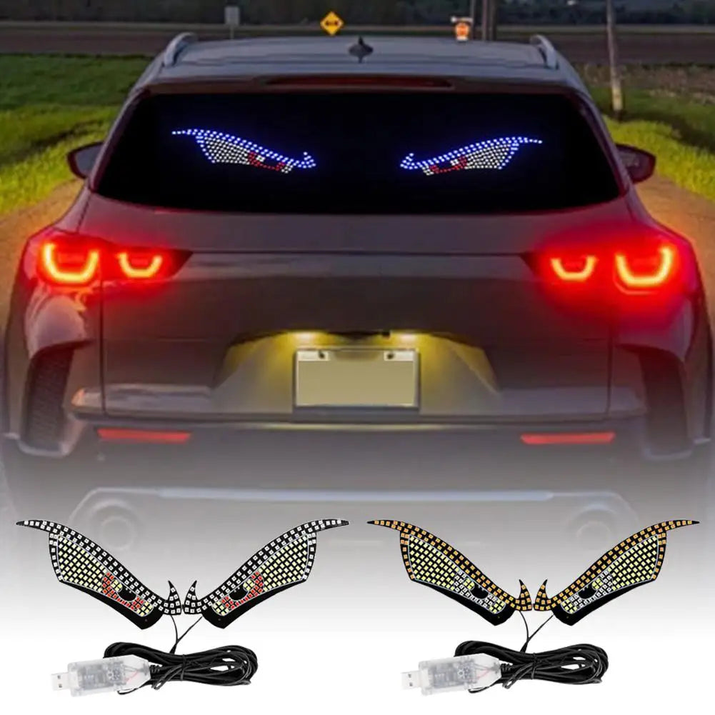 USB RGB Devil Eyes LED Display – Flexible Animated Window Screen for Car & Truck