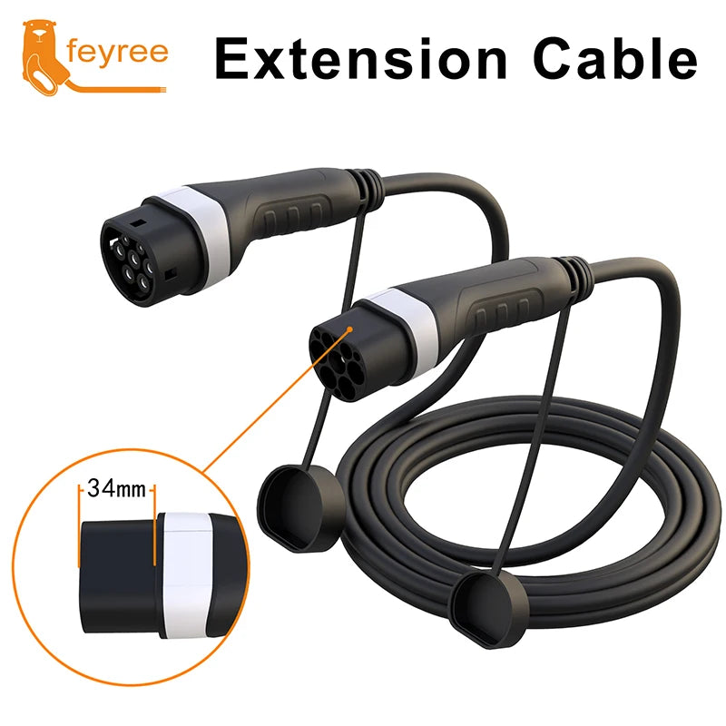 EV Charging Cable Type 2 16A/32A 4-22kW 5M | כבל טעינה EV Type 2 16A/32A 22kW
