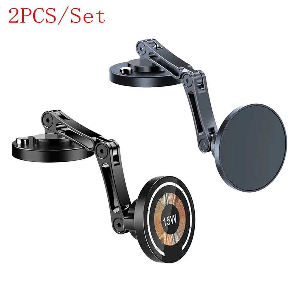 Magnetic Car Phone Holder & Wireless Charger 15W | מעמד טלפון מגנטי עם טעינה אלחוטית 15W