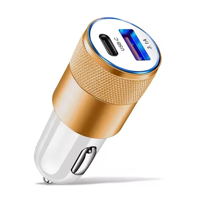 66W USB Car Charger – Type-C PD Fast Charging Adapter for Xiaomi & Huawei