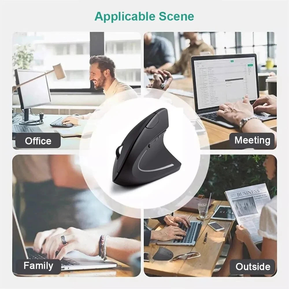 HOMEFISH Vertical Mouse Ergonomic 2.4GHz Wireless
