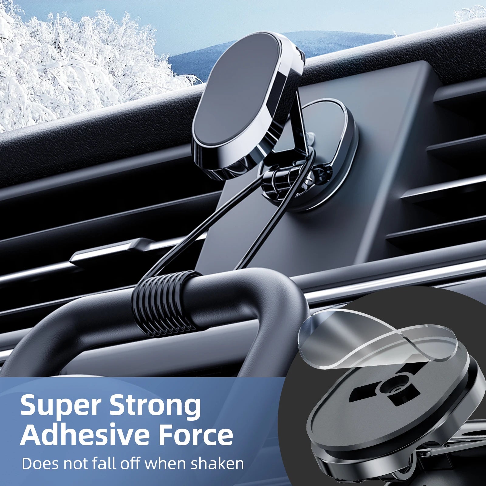 Foldable Magnetic Car Phone Holder Dashboard 360° | מעמד טלפון מתקפל לדשפד 360°