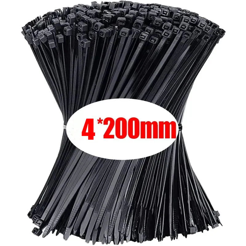 Nylon Cable Ties Set – 100/1000pcs Self-Locking Zip Ties for Home & Office Wiring